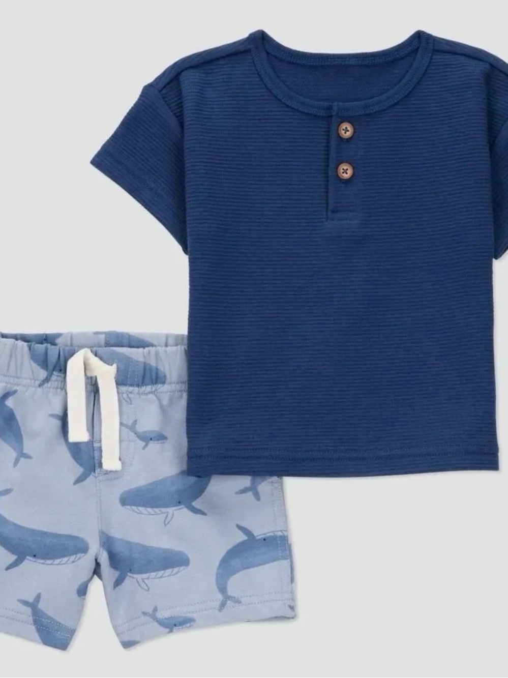 Carter’s 2 Piece Set Featuring Whale Shorts & Navy Blue Top